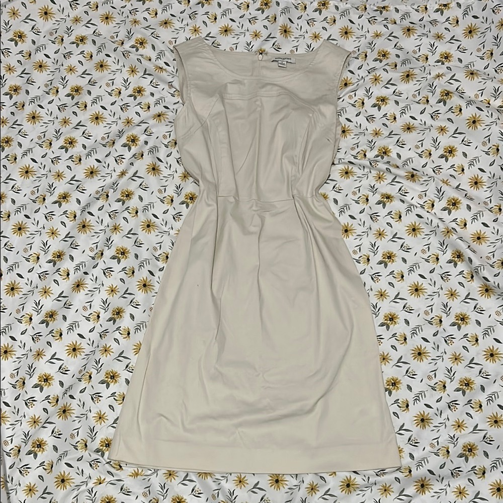 Banana Republic Cream Ruched Sheath Midi Dress